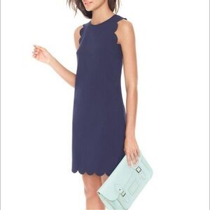 EUC ✨ Size 8 J. Crew Scalloped Edge Shift Dress in Navy Blue 💙